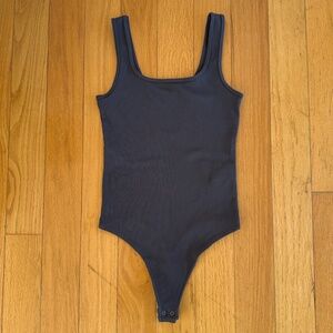 Abercrombie & Fitch Grey Ribbed Bodysuit
